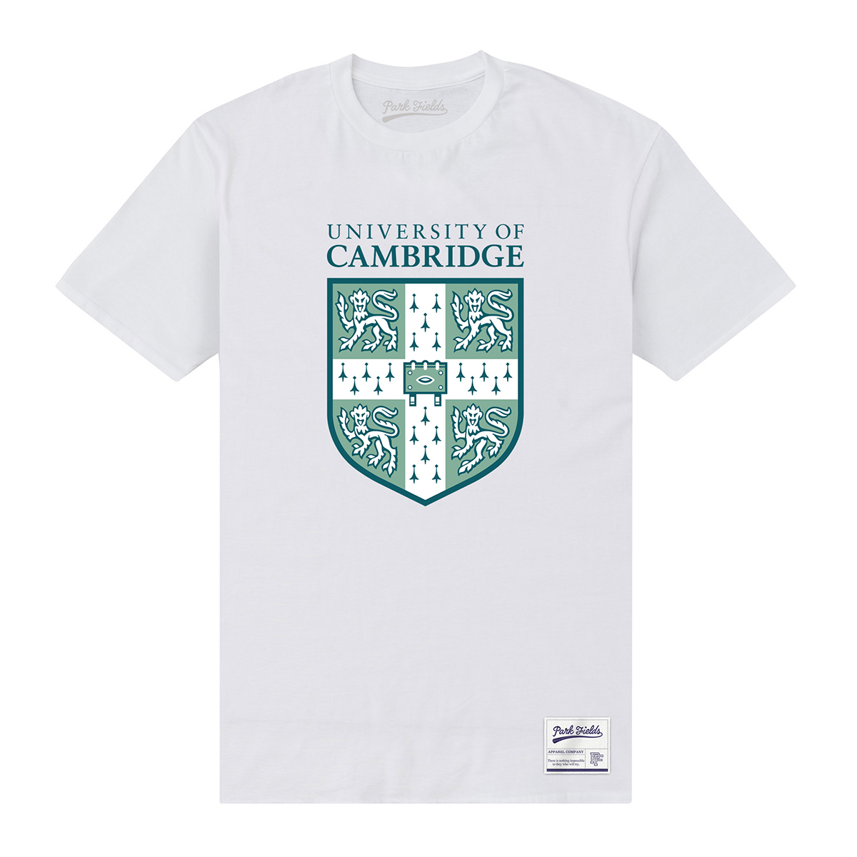 Official University Of Cambridge Shield White T-Shirt Short Sleeve Crew Tee Top